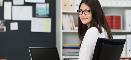 Woman at desk in office