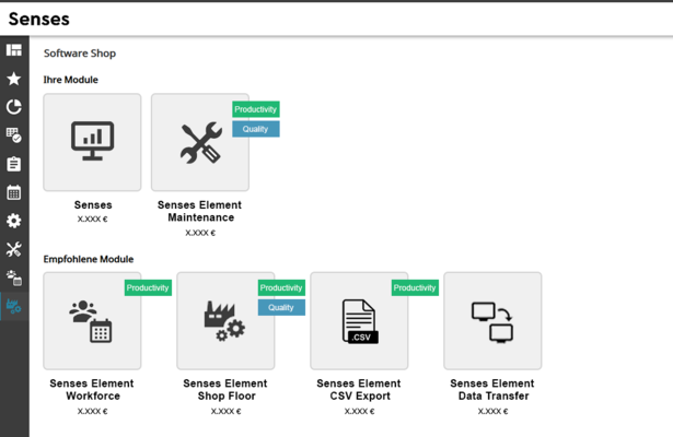 安装和推荐的模块整齐清晰地显示。